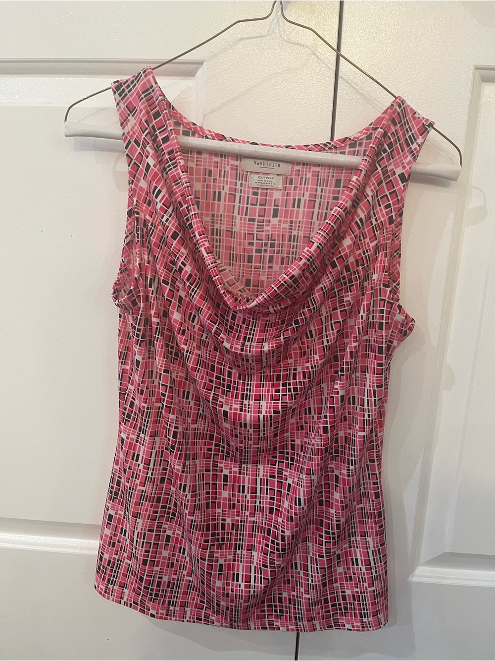 Van Heusen Pink Cowl Neck Sleeveless Top